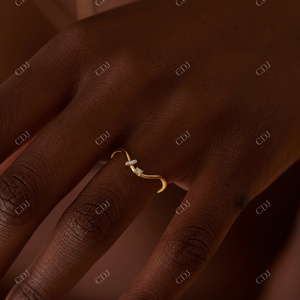 ขายส่งเครื่องประดับหรูหราบาแกตต์คลาสสิกและเพชรสดใสโค้งแหวนแต่งงานสองหินวงแหวนสำหรับผู้หญิง - Product Image 3