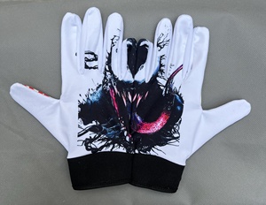 Guantes de fútbol de Diseño de equipo personalizado receptor americano cómodo suave pegajoso palma de goma transpirable empuñaduras deportivas - Product Image 4