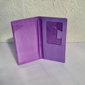 Custom Black Purple PU Leather Ladies Checkbook Cover with RFID Feature <b>Fold</b> Closure-Short <b>Wallet</b> Wholesale - Product Image 1