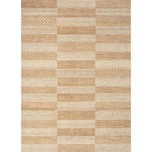 Alfombra de Lana Anudada a Mano Thyme Gold LCA-910, Alfombra Rectangular a Rayas para Decoración de Sala de Estar, Uso en Pasillos, Apta para Automóviles - Product Image 1