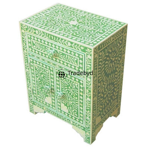 Mesa de consola con incrustaciones de hueso de diseñador moderno Motivos elegantes Mesita de noche ajustable para hogares sofisticados para uso escolar Tradebyd - Product Image 6