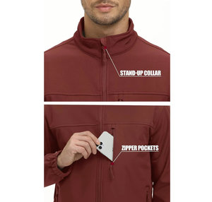 2026 nueva chaqueta Softshell estándar para hombres, diseño informal sólido, Oem, chaqueta ligera para senderismo al aire libre para hombres, tela de lana de invierno - Product Image 6