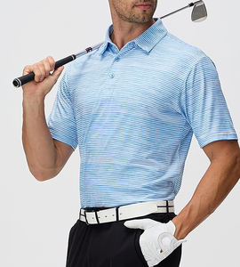 Chemise de golf à séchage rapide pour hommes personnalisée pour Polo T-Shirt avec techniques brodées respirant et extensible à manches courtes sans couture et respirant - Product Image 3