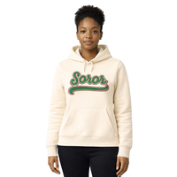 Sudadera con Capucha Ivory 08 Soror, Sudadera de Invierno con Forro Polar, Estampado Personalizado en la Parte Delantera, Hermandad Griega, Sudadera Rosa y Verde para Mujeres Universitarias, Elegante