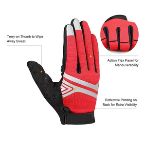 Guantes de ciclismo unisex de alta calidad para hombre y mujer, guantes de Spandex para carreras con logotipo personalizado, venta al por mayor - Product Image 2