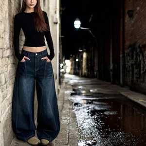 MS Handicraft - Jeans en tissu de coton de forme personnalisée, bleu moyen, taille personnalisée - Product Image 5