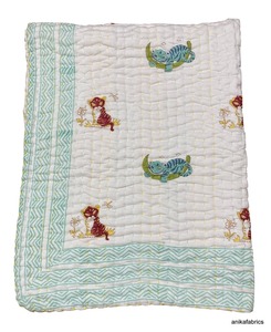 Nueva llegada bloque de mano 100% algodón reversible impreso bebé Kantha edredón para bebé suave Kantha - Product Image 2