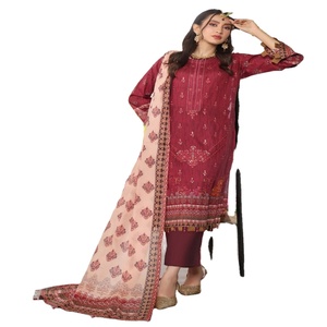 Trajes étnicos de 3 piezas para mujer Salwar Dr Haris bordado vestido de césped indio paquistaní volumen Pehnawni colección para fiestas - Product Image 1