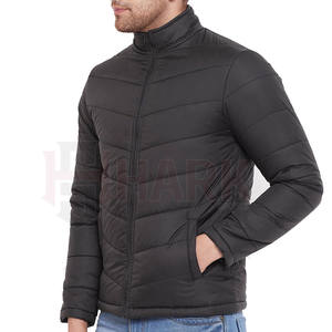 Chaquetas acolchadas de invierno ajustadas, gruesas y cálidas cómodas de alta calidad para hombre, color negro, logotipo personalizado, estilo callejero para hombre - Product Image 2