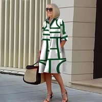 Nouvelle Collection Automne 2025, Robe Midi à Col Chemise à Manches Longues Imprimée à Pois, Tendance et Élégante