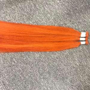 ผมต่อแบบตรงยาวสองชั้นสีขิงส้มผมดิบเวียดนามและอินเดีย - Product Image 4