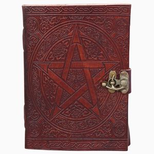 Fait à la main 7x5 étoiles en relief en cuir véritable Journal pour hommes femmes sans doublure imprimé journal d'écriture Antique serrure selle couture - Product Image 1