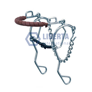 Personalizable Veterinario Combinación Hackamore Bit Iron Twisted Wire Snaffle Boca SS Shanks Horse Bit Producto Ecuestre - Product Image 1