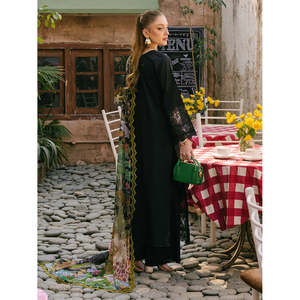 Conjunto de traje Mahnur-3 piezas para mujer, camisa bordada con dupatta de gasa estampada y pantalón BIC-4662 - Product Image 3