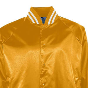 Chaqueta bomber personalizada para hombre, chaqueta bomber de satén transpirable en blanco al por mayor, chaqueta bomber de satén para hombre deportiva y de ocio de alta calidad - Product Image 2