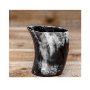 Tasse en corne naturelle et verre fait à la main collection polie rustique pour bar de cuisine fête à thème médiévale décoration et idées de cadeaux - Product Image 5