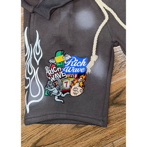 Ensemble de sweat à capuche et short d'automne décontracté pour hommes en gros 2025 nouveauté tissu polaire 100% coton à séchage rapide - Product Image 5