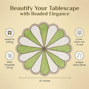 Napperon en perles de verre de pin vert grand topper de Table basse pour noël nouvel an anniversaire Thanksgiving décor de table festif - Product Image 5