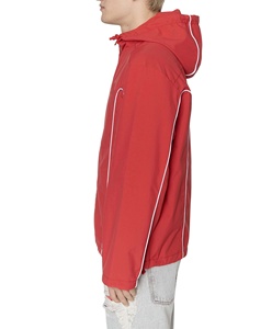 Chaqueta Cortavientos Impermeable con Cremallera de Poliéster al por Mayor, Chaqueta Cortavientos de Nailon Personalizada con Capucha y Ribete Reflectante para Verano - Product Image 6