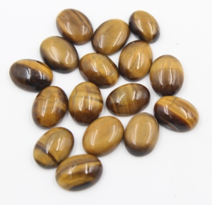 Cabujón Ovalado de Ojo de Tigre Natural de la Mejor Calidad, 16x12 mm, Parte Posterior Plana, Todos los Tamaños Disponibles, Ojo de Tigre Natural, Coral Dorado Fuego - Product Image 3