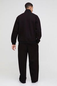 Conjunto Deportivo de Moda, 100% Algodón, Felpa Ecológica, Transpirable, con Cierre de Cremallera, Estilo Urbano, Color Sólido, Talla Grande para Hombre - Product Image 5