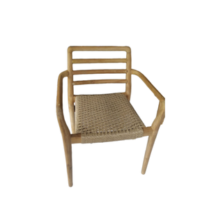 Silla de mimbre de ratán, sillas de comedor para restaurante, comedor y uso en el jardín, silla de comedor con marco de madera, producto Costumiz - Product Image 1