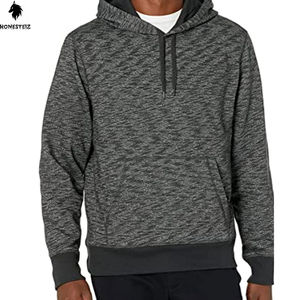 Pull à capuche personnalisé pour hommes, poids léger 100% coton, tissu éponge en polyester, haute qualité, décontracté, motif solide en relief - Product Image 1
