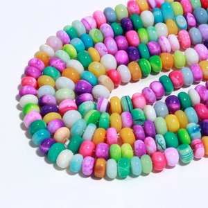 Perles rondes lisses d'opale multicolore naturelle 7-8mm perles de pierres précieuses en vrac d'opale de bonbons pour la fabrication de bijoux au prix de gros - Product Image 1