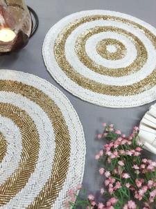 Glass Beaded coaster Mats Woven <b>Placemat</b> Table <b>Christmas</b> <b>Placemats</b> Round <b>Placemats</b> - Product Image 2