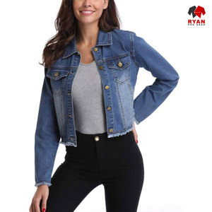 Vestes en jean personnalisées Ryan Pro Gear pour femmes, tissu respirant écologique avec logo personnalisé - Product Image 5