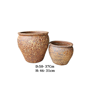 Pots en céramique atlantis d'extérieur Jardinière Fournitures de jardin Pot en argile Pots de fleurs rustiques Poterie Pot rond Grand pour la décoration - Product Image 2