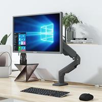Bras de moniteur double pliable en aluminium OMNI, autoportant, avec articulations, plage de mouvement complète pour écrans d'ordinateur