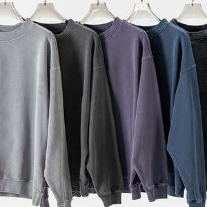 Sudadera Deportiva Unisex de Alta Calidad con Cuello Redondo, Estilo Velour, Personalizable, para Hombre, Gruesa, Lavada al Ácido, con Efecto Desgastado, Estilo Jogger - Product Image 4