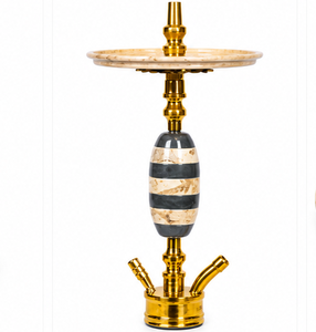 Farida Hookahs Egyptian Luxury Marble Hookah with Heavy Tray Stainless Stem Designer <b>Vase</b> 1 Hose-Matching Set for Shisha Smoking - Product Image 3