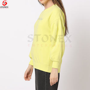 Sweat-shirt imprimé pour femmes de haute qualité facile à assortir hiver pull doublé décontracté technique lavée en gros - Product Image 6