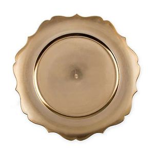 Assiette de présentation réutilisable de qualité supérieure avec finition métallique décorative idéale pour les banquets de mariage à manger haut de gamme services de traiteur - Product Image 1