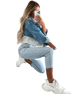 Chaquetas de mezclilla de manga larga para mujer Premium Chaquetas de mezclilla con botones teñidos personalizados en tallas grandes Relleno de algodón de moda - Product Image 6