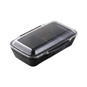 Fiambrera cuadrada KOMORI MONOTONE de 750ml, PP negro/silicona, ligera, duradera, portátil, ecológica, apta para lavavajillas, microondas - Product Image 1