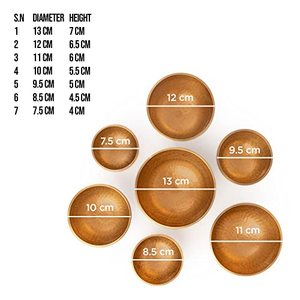 ชุดชามร้องเพลงทิเบต7ชิ้นจักระ-ทองเหลืองโบราณ-สำหรับการทำสมาธิและสติพร้อมกล่องพกพา - Product Image 2