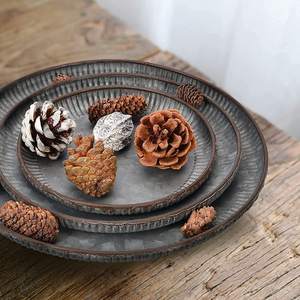 ชุดถาดทรงกลมชุบสังกะสีพร้อมหูจับเชือก สำหรับใช้ในบ้าน โรงแรม บาร์ งานแต่งงาน และโอกาสต่างๆ ดีไซน์ใหม่ สำหรับผู้ซื้อเชิงพาณิชย์ - Product Image 3