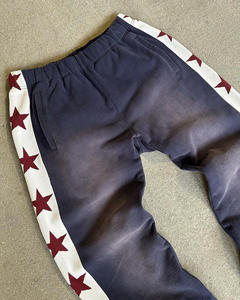 Pantalon personnalisé blanc pantalon de survêtement à jambes larges 100% coton éponge française Double taille pantalon de survêtement droit pantalon de survêtement évasé hommes - Product Image 5