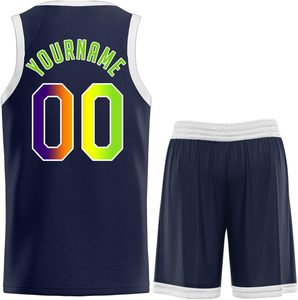 Uniforme de basket-ball personnalisé, impression sur écran, maillot sans manches à col en V, short, polyester à séchage rapide, logo d'équipe, nom, numéro - Product Image 4