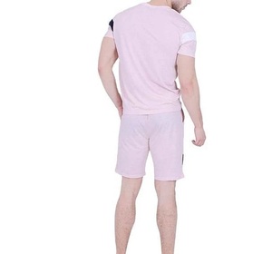 Ensemble T-shirt et short blancs pour homme, col en V, style décontracté, été, tissu tricoté respirant, grandes tailles, 100% polyester - Product Image 5