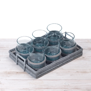 Juego de Bandejas de Ratán Tejidas a Mano, Bandeja de Ratán Natural para Velas/Portavasos - Product Image 4