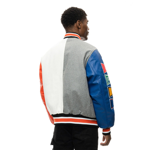 Chaqueta Varsity Personalizada al por Mayor con Parches Multicolores, Chaqueta Bomber de Béisbol para Hombre con Parches Bordados en Chenille - Product Image 5