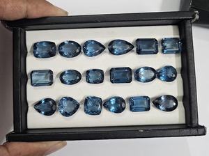 Gemas Mehrajudin, Topacio Azul Londres Natural de 9-15 mm, Calidad AAA, Gema Suelta, Corte de Forma Mixta, Cambio de Color por Terceros - Product Image 2