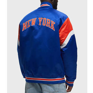 Chaqueta Universitaria Personalizada con Bordado de Equipo, Chaqueta Universitaria de Seda, Chaqueta Bomber de Satén para Hombre - Product Image 3