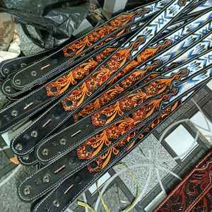 Sculpture à la main florale et ceinture en cuir Western peinte colorée Ceinture de Cowboy et de Cowgirl Ceinture de rodéo - Product Image 5