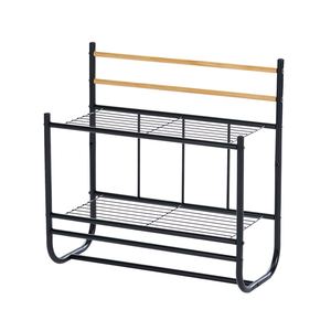 Toallero moderno de metal montado en la pared de doble nivel con toalleros Suministro de fábrica para baños - Product Image 1