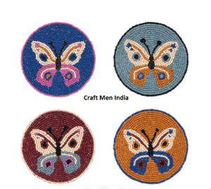 Sous-verres personnalisés faits à la main en perles de graines, design carré coloré, sous-verres décoratifs promotionnels pour hôtel et maison - Product Image 1